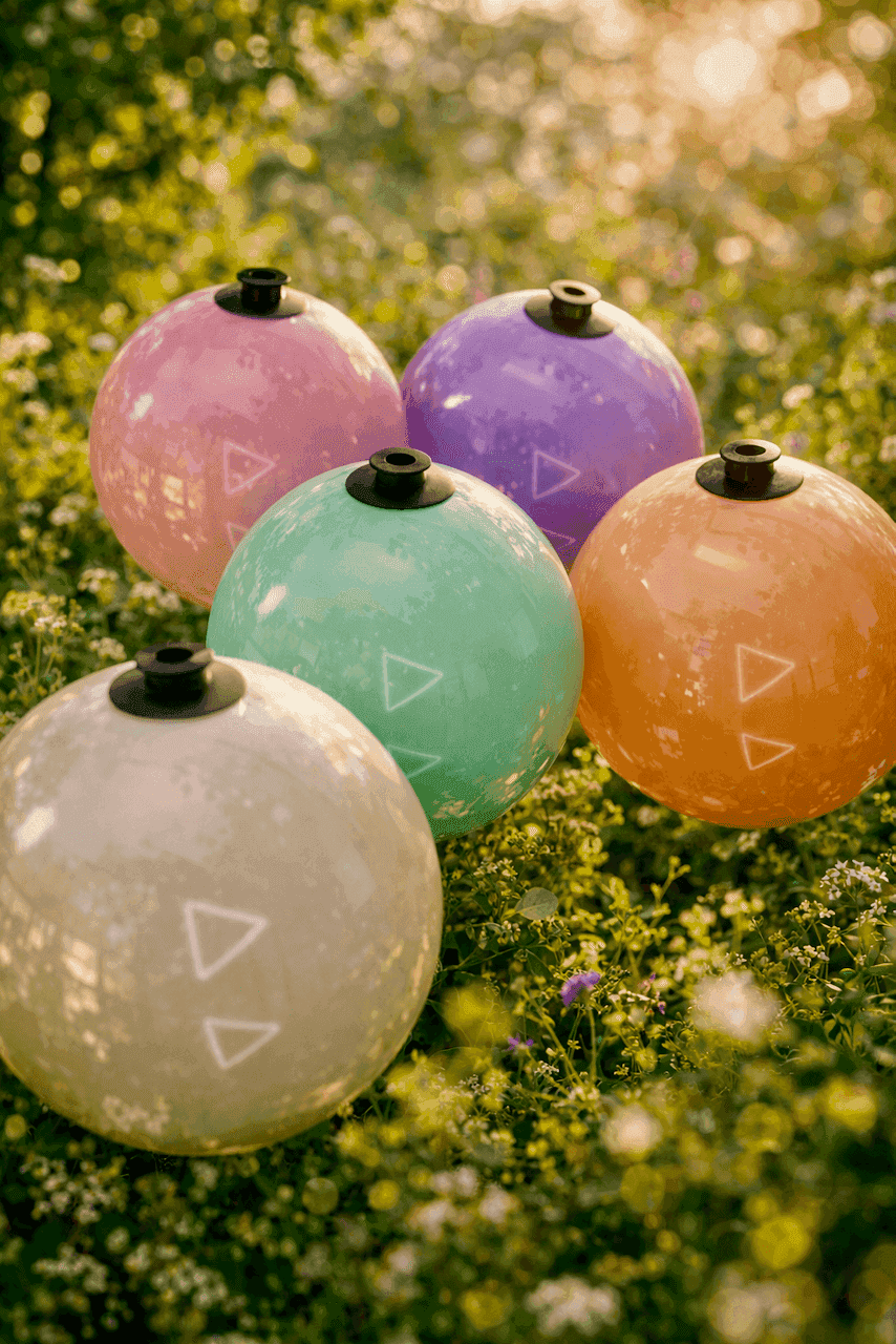 Globos reutilizables PilaMania en varios colores - la base modular para sistemas de decoración sostenibles