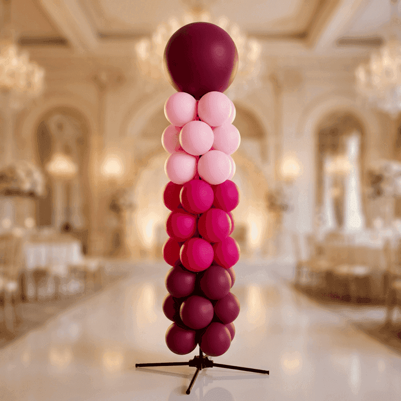 Columna de globos PilaMania con un gran globo superior - configuración media