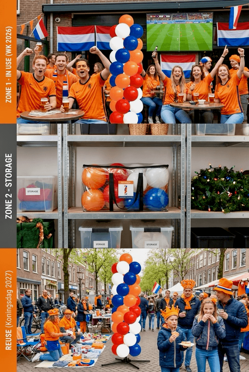 Decoración reutilizable con globos para múltiples temporadas