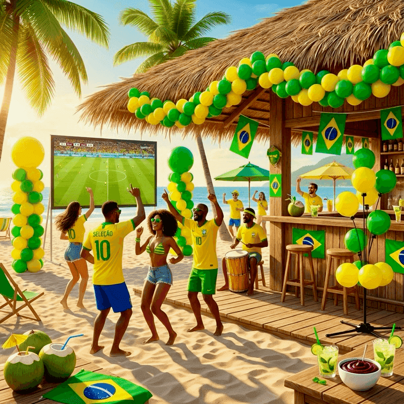 Acento de globos en evento de fútbol