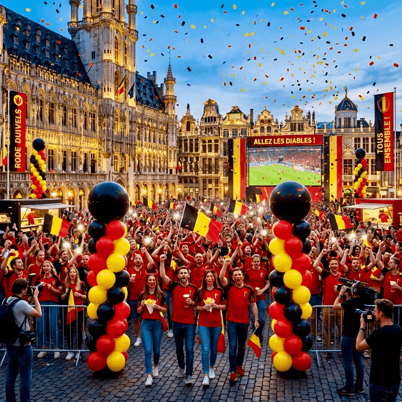 Decoración con globos en ambiente de aficionados