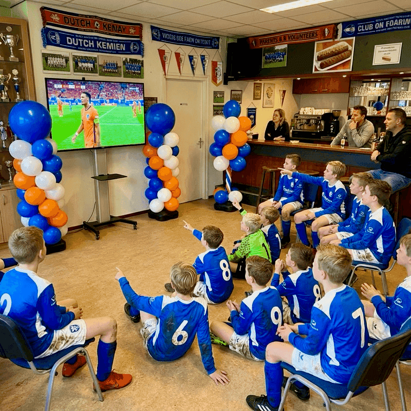 Decoración con globos especialmente para eventos de fútbol