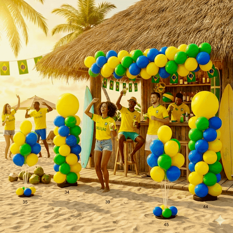 Primer plano de decoración de globos perfectamente dispuesta