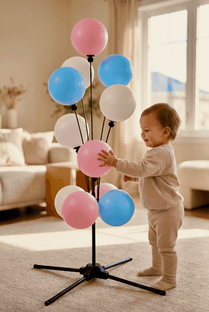 Decoración de globos PilaMania sin látex para gender reveal, segura cerca de bebés y niños pequeños