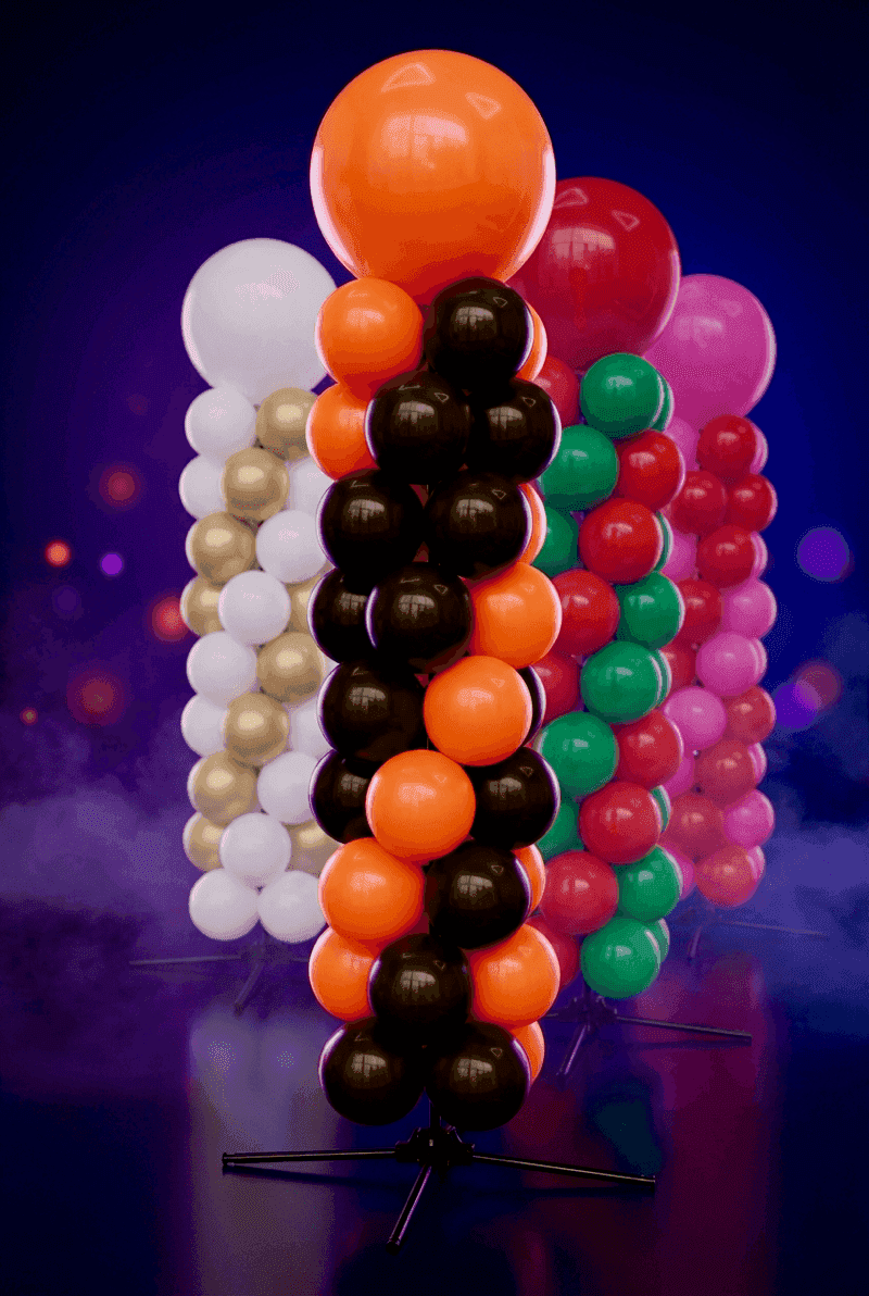 Decoración de globos reutilizable utilizada en múltiples celebraciones a lo largo del año