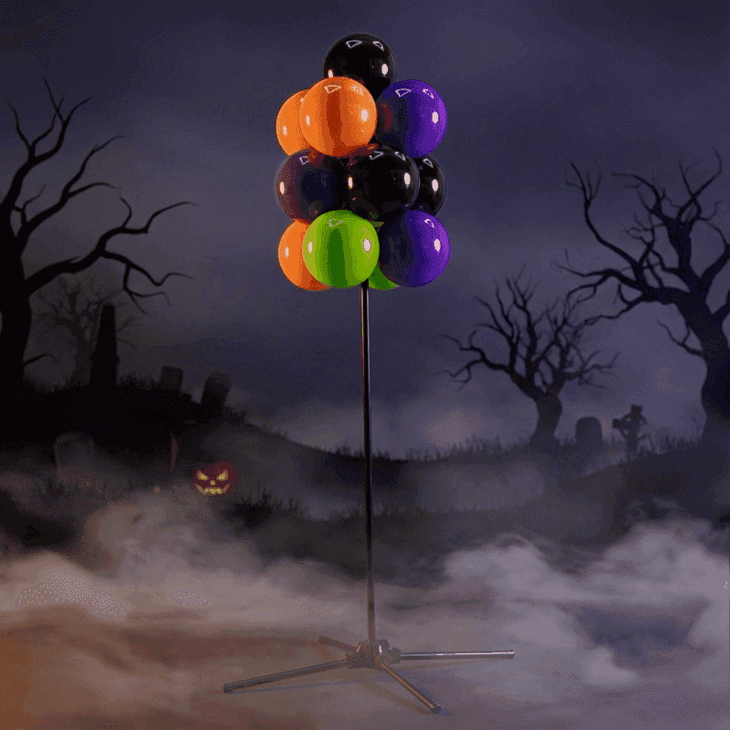 Racimo de globos de Halloween en naranja y negro