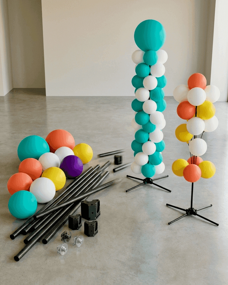 Componentes PilaMania transformándose en diferentes decoraciones