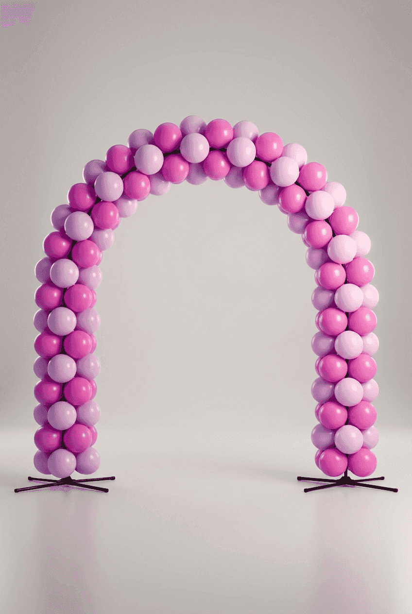 Arco de globos arcoíris sobre una puerta