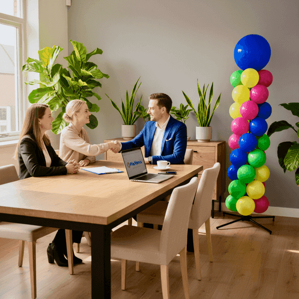 Socios y clientes que colaboran en proyectos de decoración