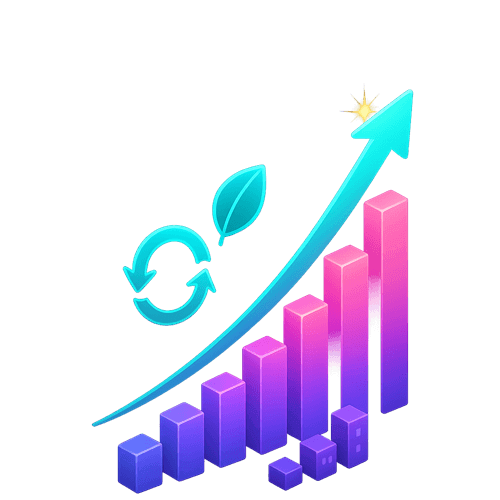 Visualización de demanda del mercado con creciente demanda de decoración sostenible