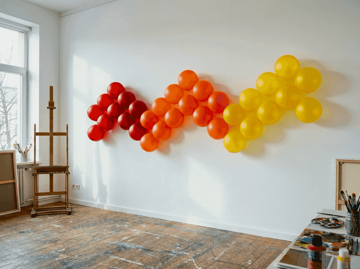 Instalación creativa de globos DIY hecha con globos PilaMania sueltos