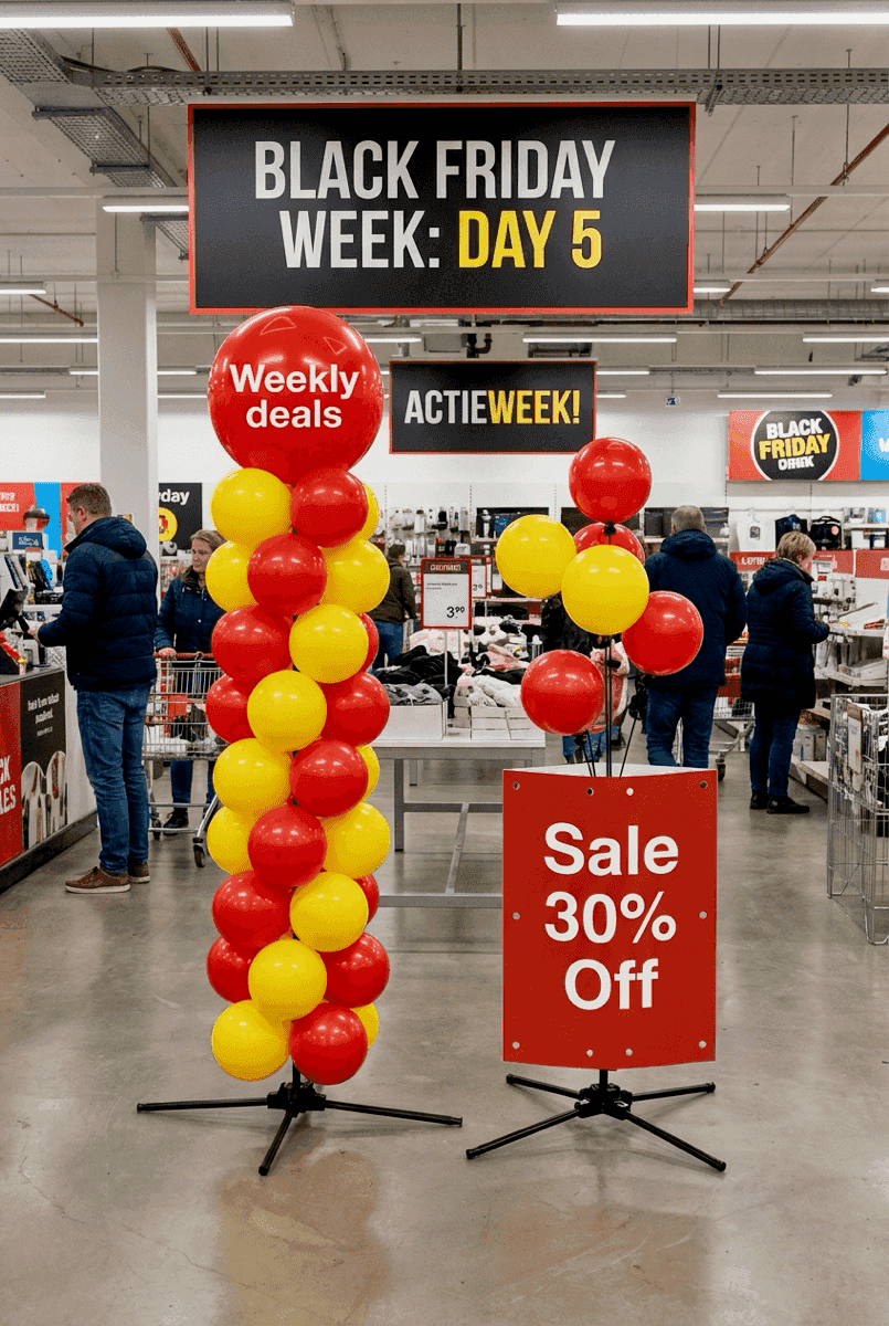 Decoración con globos PilaMania con colores consistentes semana tras semana