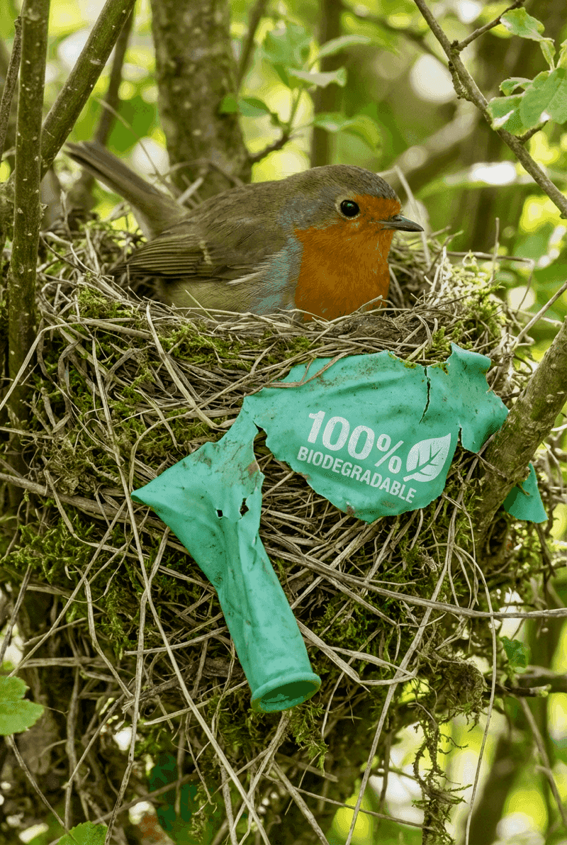 Afirmaciones ecológicas engañosas en el embalaje de los globos